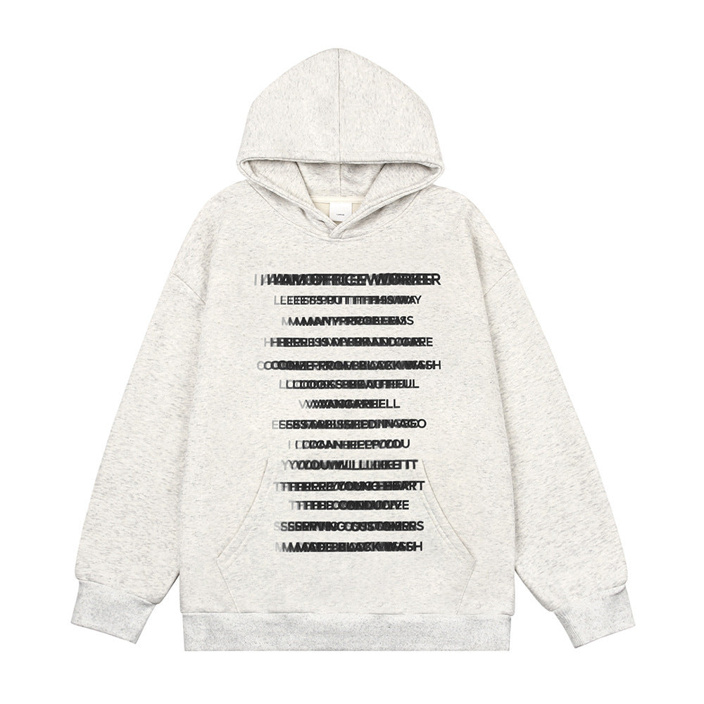 High Street Fashion Brand Men's Clothing Fleece-lined Loose Leisure Pullover Sweatshirt