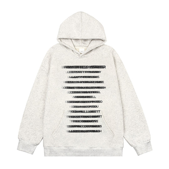 High Street Fashion Brand Men's Clothing Fleece-lined Loose Leisure Pullover Sweatshirt