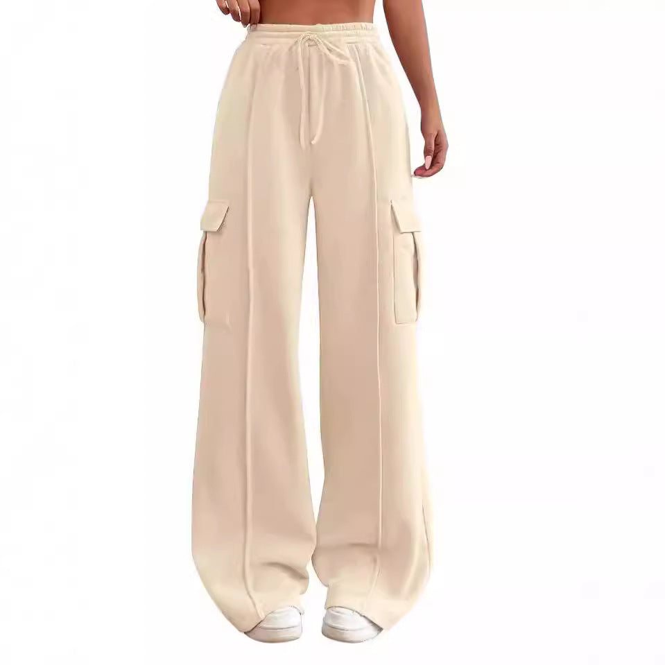 Women's Drawstring Elastic Waist Tooling Sweatpants Drawstring