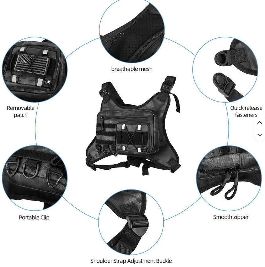 Casual Personality Men's Vest Sports Chest Bag