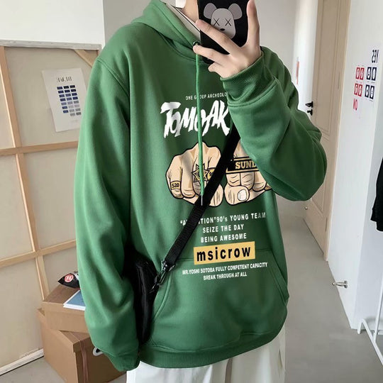 Polar fleece hooded sweatshirt