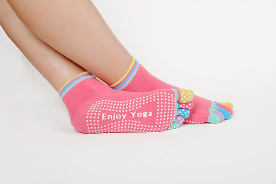 Ladies Non-Slip Cotton Yoga Socks With Heel