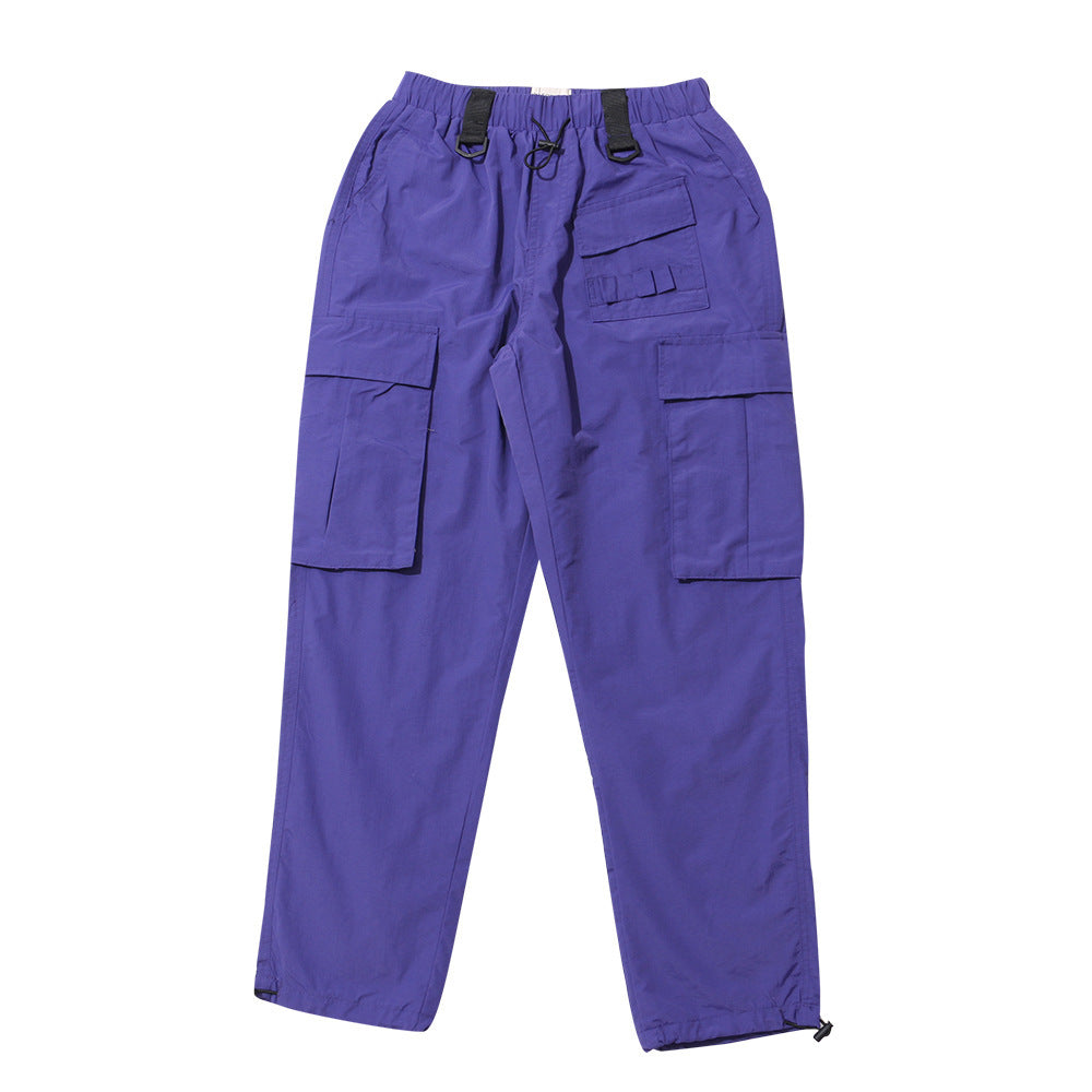 Men's Multi-Pocket Casual Drawstring Overalls