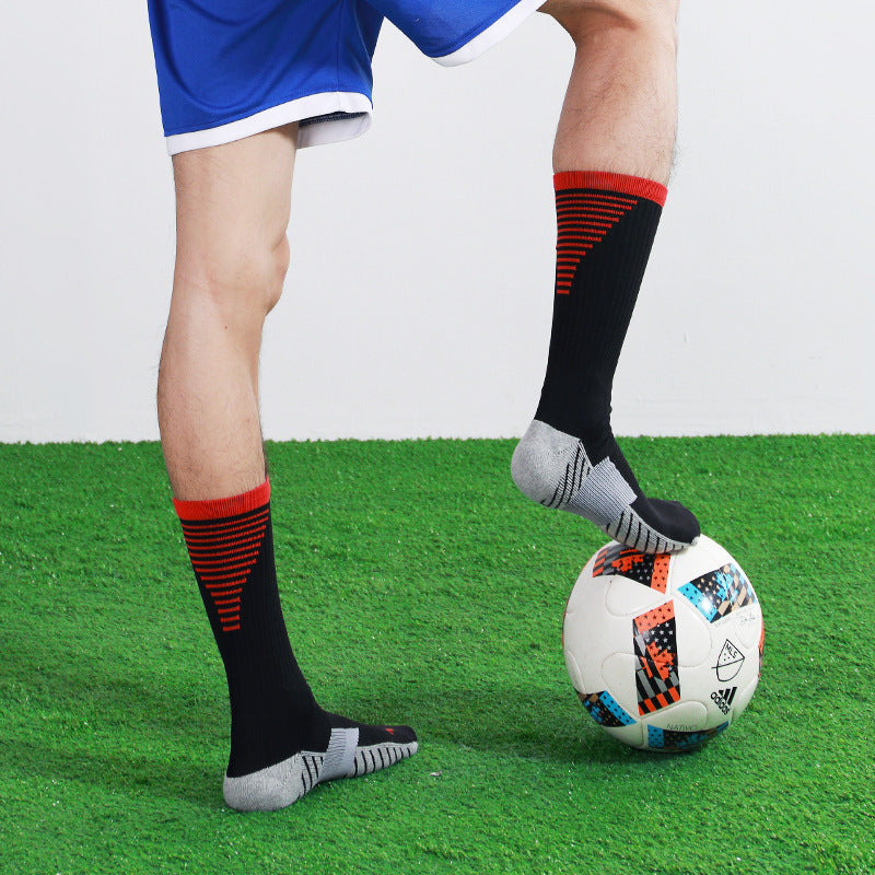 Striped non-slip sports football socks