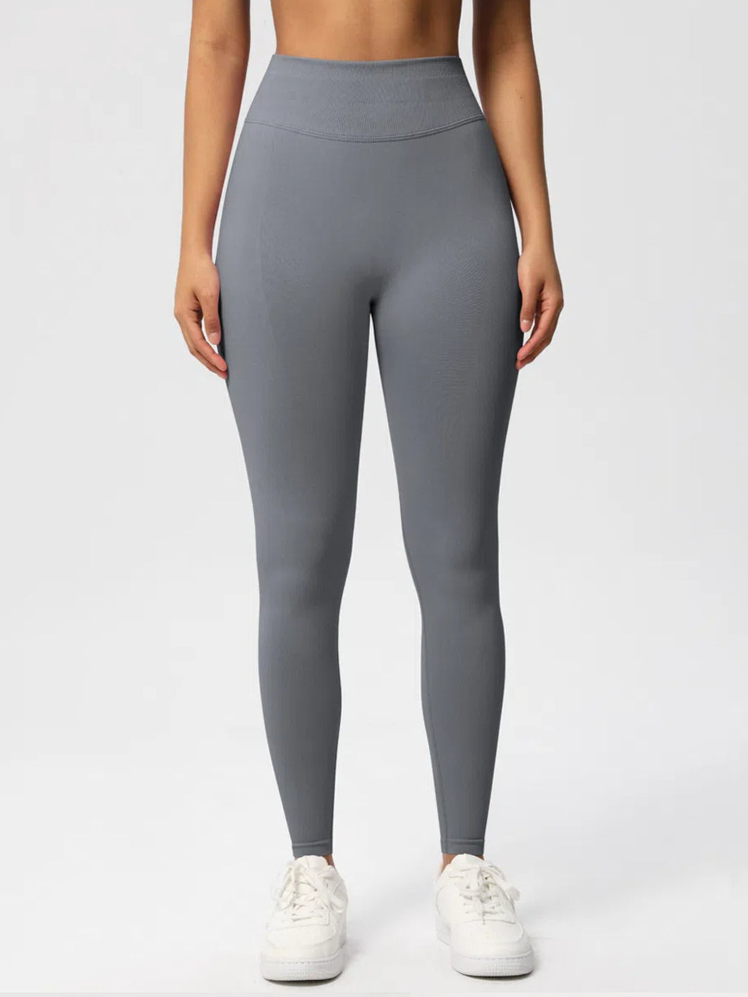 Sexy High Elastic Women's Solid Tights High Waist Workout Yoga Leggings, Scrunch Butt Lifting Elastic Pants, Tummy Control Butt Lifting Workout Yoga Athletic Pants