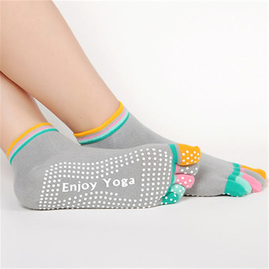 Ladies Non-Slip Cotton Yoga Socks With Heel