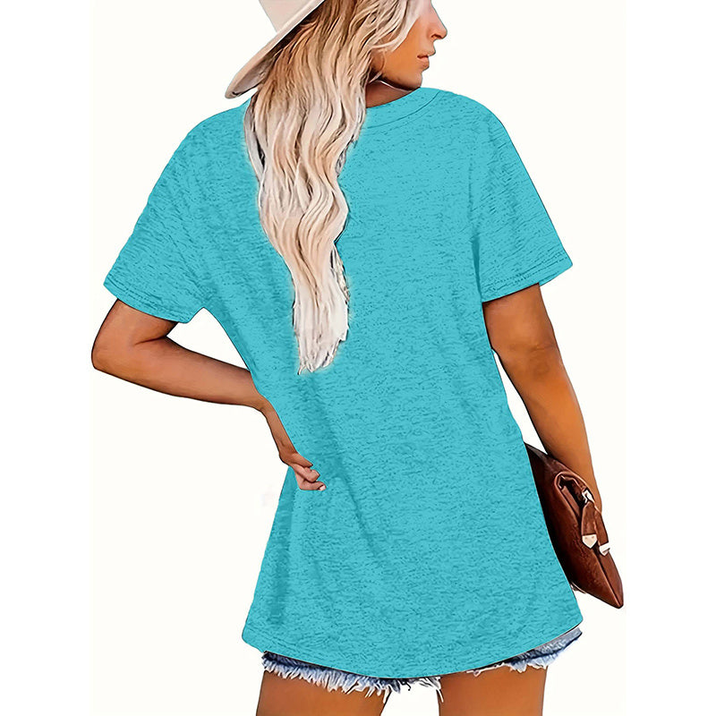 3 Pack Women's Crewneck Tshirts, Casual Summer Loose Basic Short Sleeve Tops Classic Plain Tees Tops For Ladies