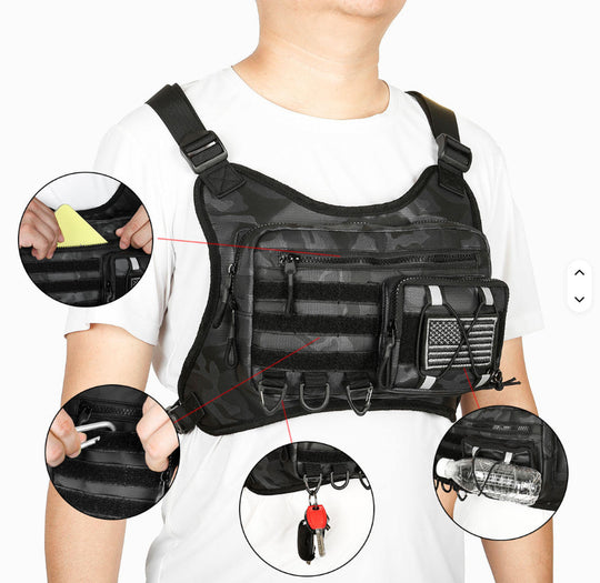 Casual Personality Men's Vest Sports Chest Bag
