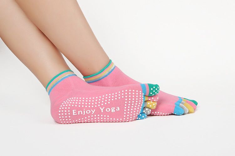 Ladies Non-Slip Cotton Yoga Socks With Heel