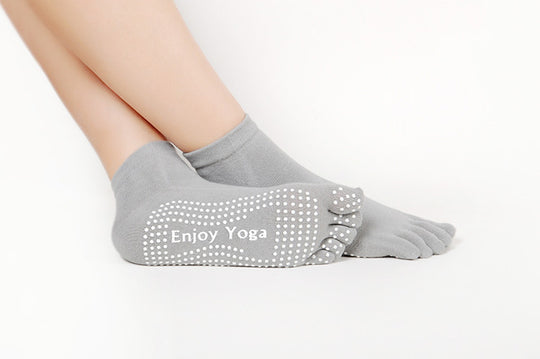 Ladies Non-Slip Cotton Yoga Socks With Heel