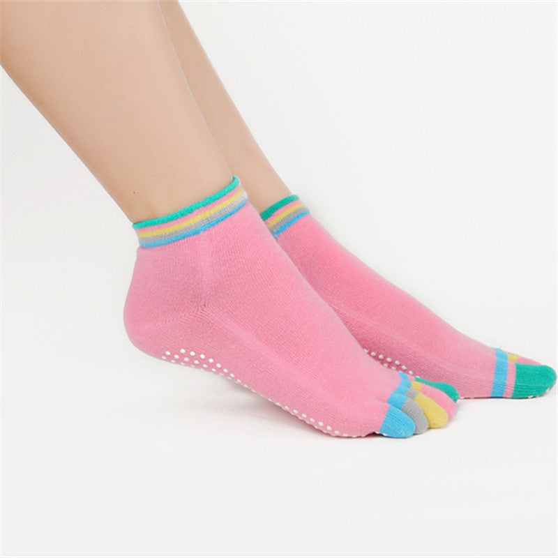 Ladies Non-Slip Cotton Yoga Socks With Heel