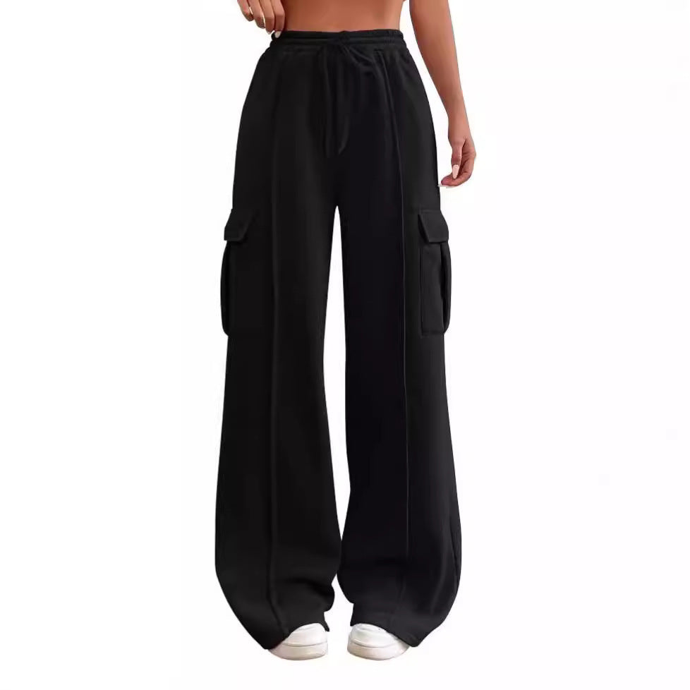 Women's Drawstring Elastic Waist Tooling Sweatpants Drawstring