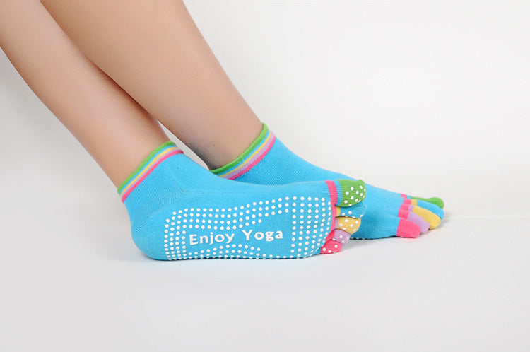 Ladies Non-Slip Cotton Yoga Socks With Heel