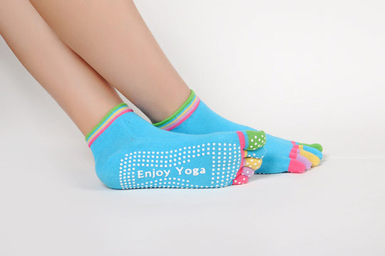 Ladies Non-Slip Cotton Yoga Socks With Heel