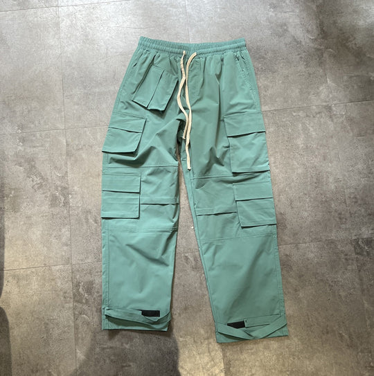 Japanese Style Workwear Quick-drying Multi-pocket Drawstring Jogger Pants
