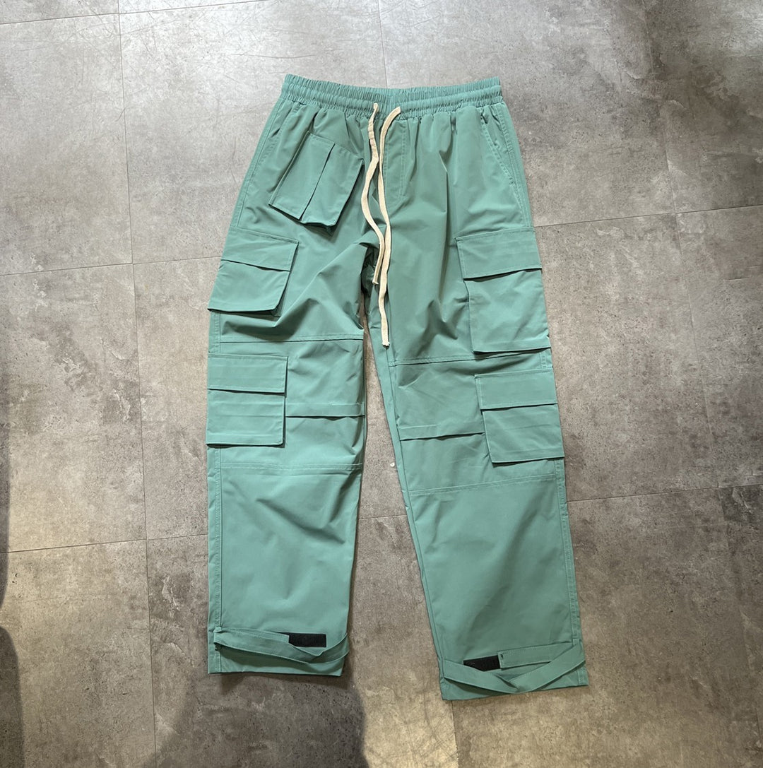 Japanese Style Workwear Quick-drying Multi-pocket Drawstring Jogger Pants