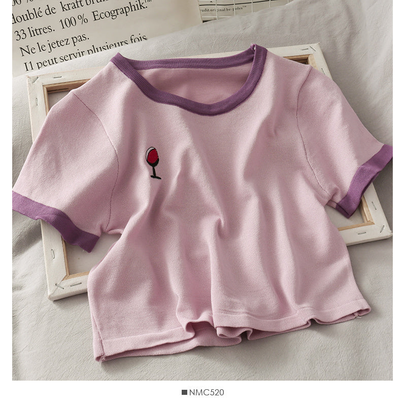 Women's Round Neck Tops Short-sleeved T-shirts