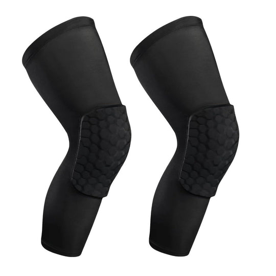 2 PC Compression Knee Pads Long Leg Sleeves Brace Knee Support Protection For Basketball, Football, Volleyball, Running, Cycling