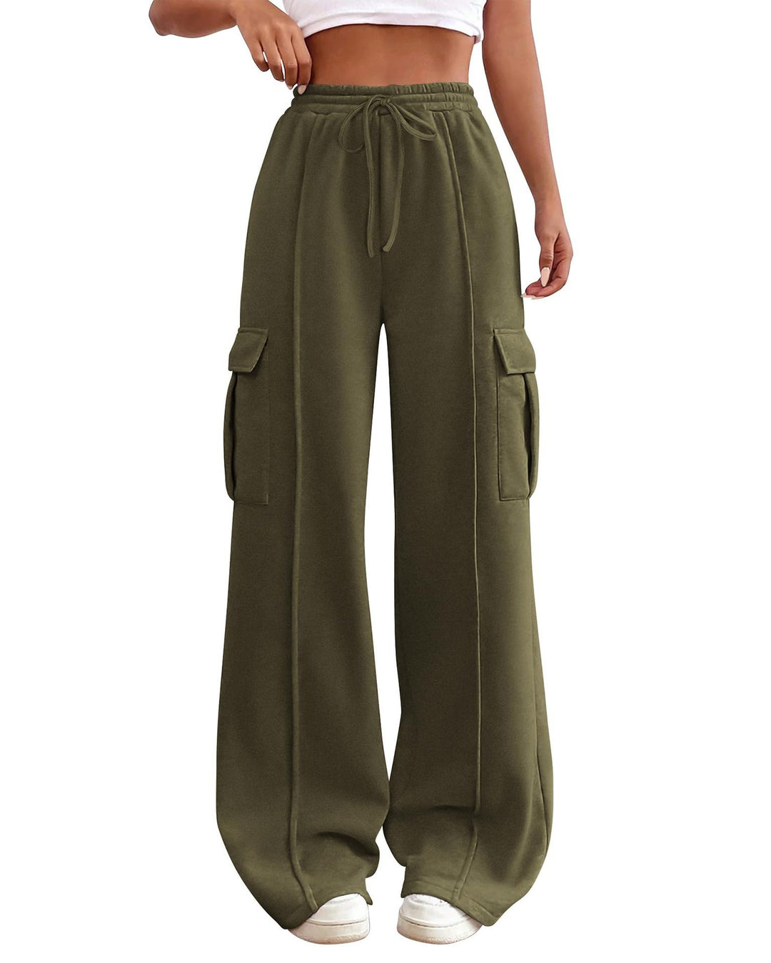 Women's Drawstring Elastic Waist Tooling Sweatpants Drawstring