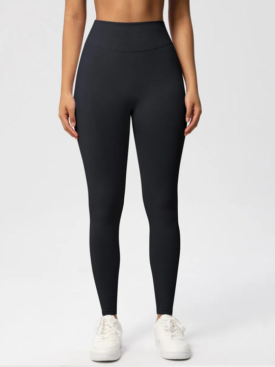 Sexy High Elastic Women's Solid Tights High Waist Workout Yoga Leggings, Scrunch Butt Lifting Elastic Pants, Tummy Control Butt Lifting Workout Yoga Athletic Pants