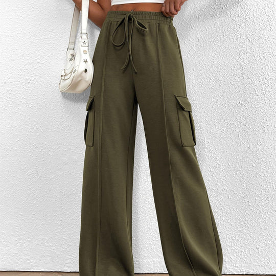 Women's Drawstring Elastic Waist Tooling Sweatpants Drawstring