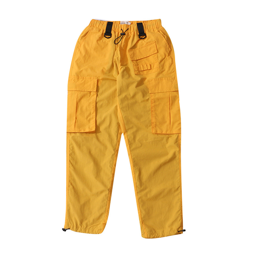 Men's Multi-Pocket Casual Drawstring Overalls