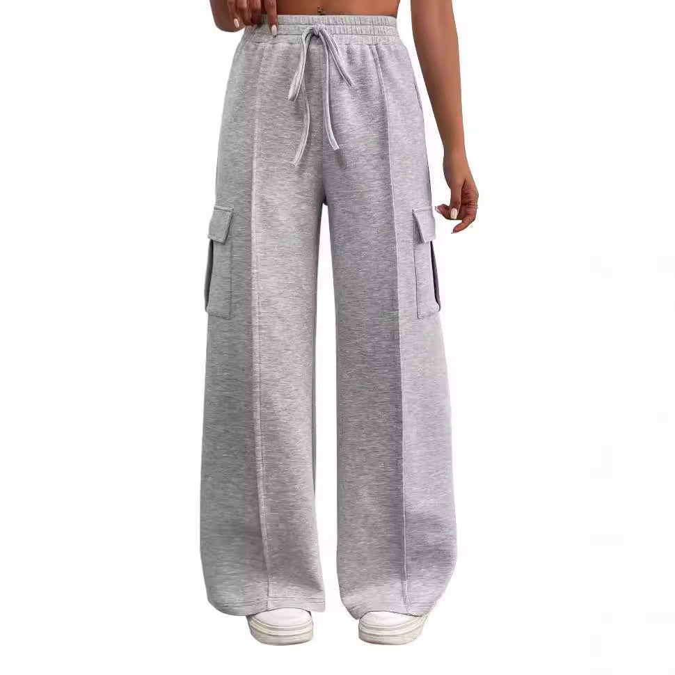 Women's Drawstring Elastic Waist Tooling Sweatpants Drawstring