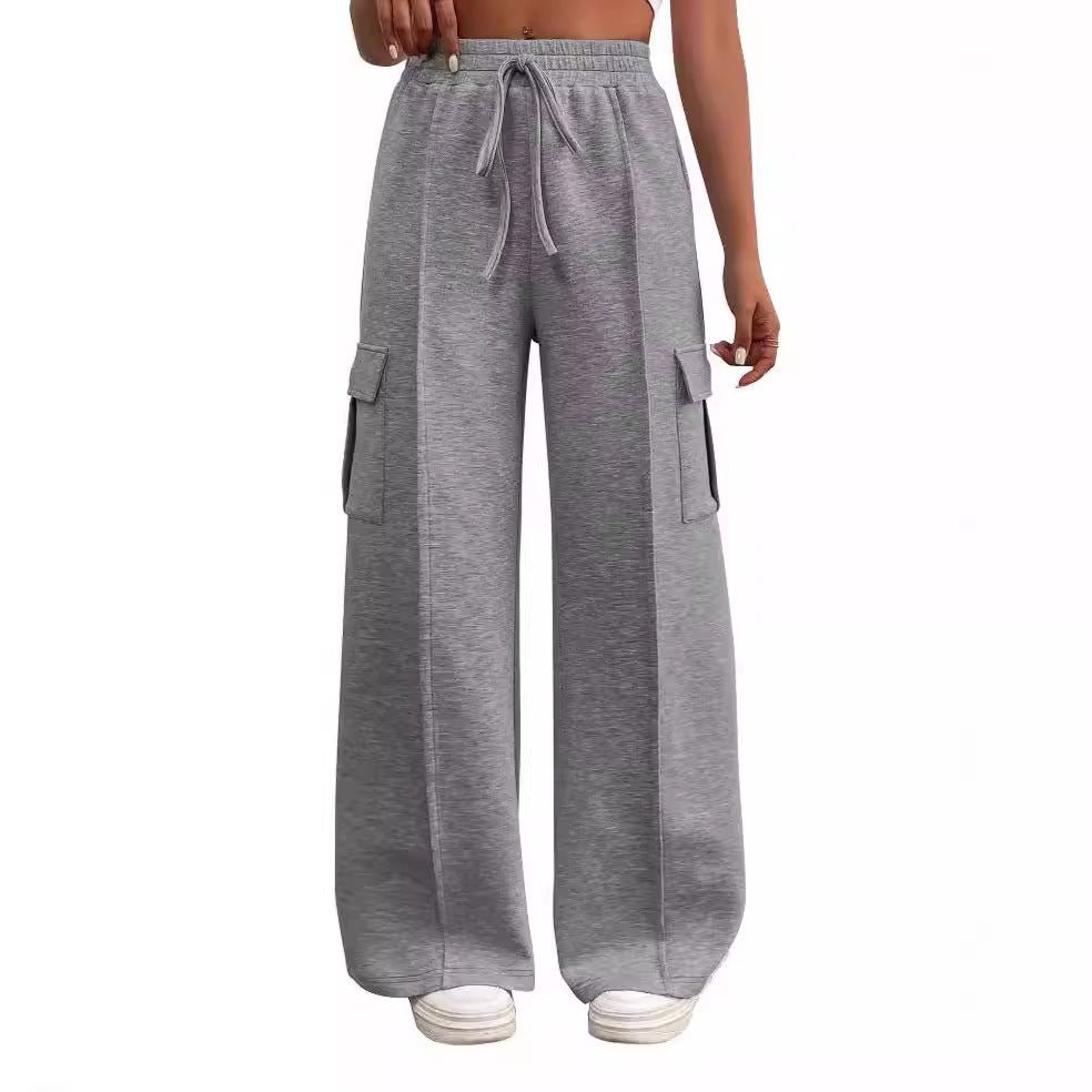 Women's Drawstring Elastic Waist Tooling Sweatpants Drawstring