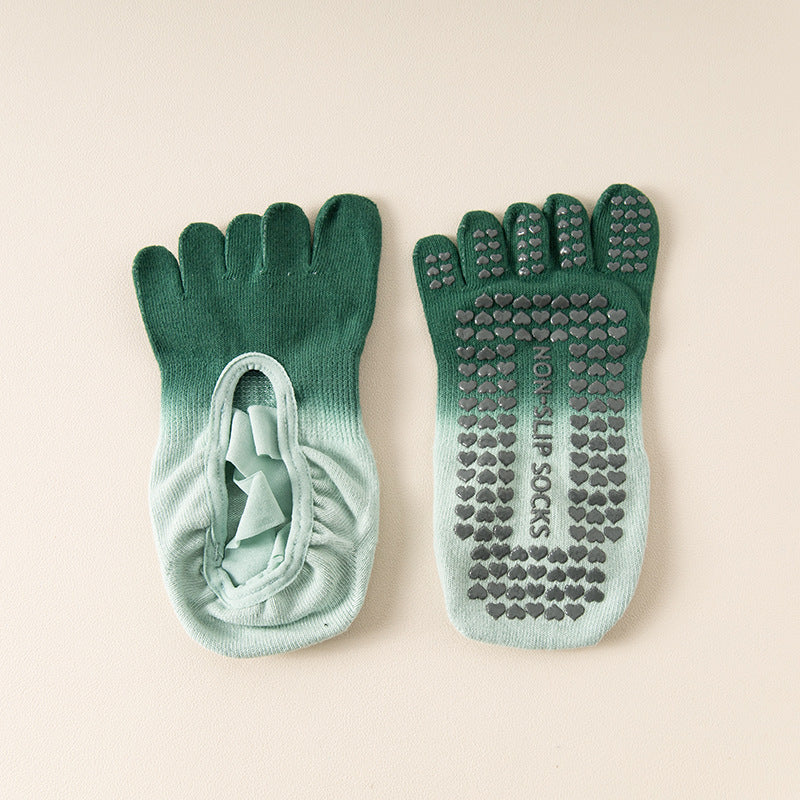 Hanging Dyed Yoga Socks Non-slip Women's Five Fingers