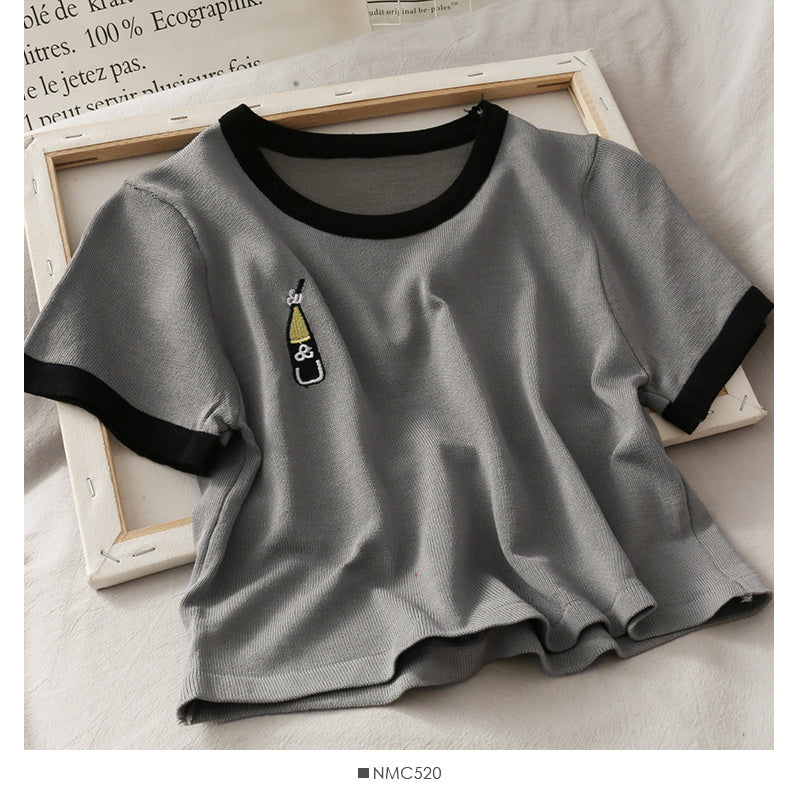 Women's Round Neck Tops Short-sleeved T-shirts