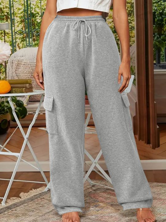Loose Fashion Pocket Drawstring Women's Sweatpants