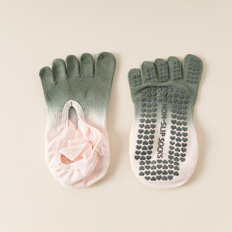 Hanging Dyed Yoga Socks Non-slip Women's Five Fingers