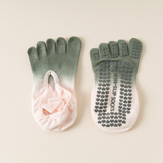 Hanging Dyed Yoga Socks Non-slip Women's Five Fingers