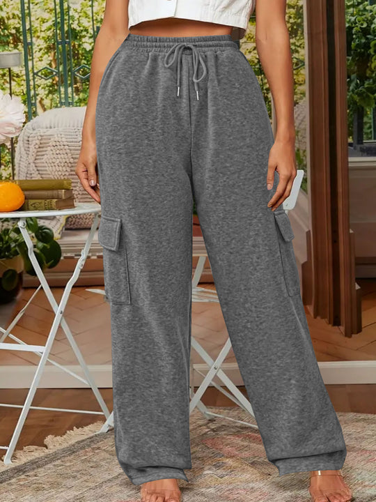 Loose Fashion Pocket Drawstring Women's Sweatpants