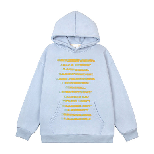 High Street Fashion Brand Men's Clothing Fleece-lined Loose Leisure Pullover Sweatshirt