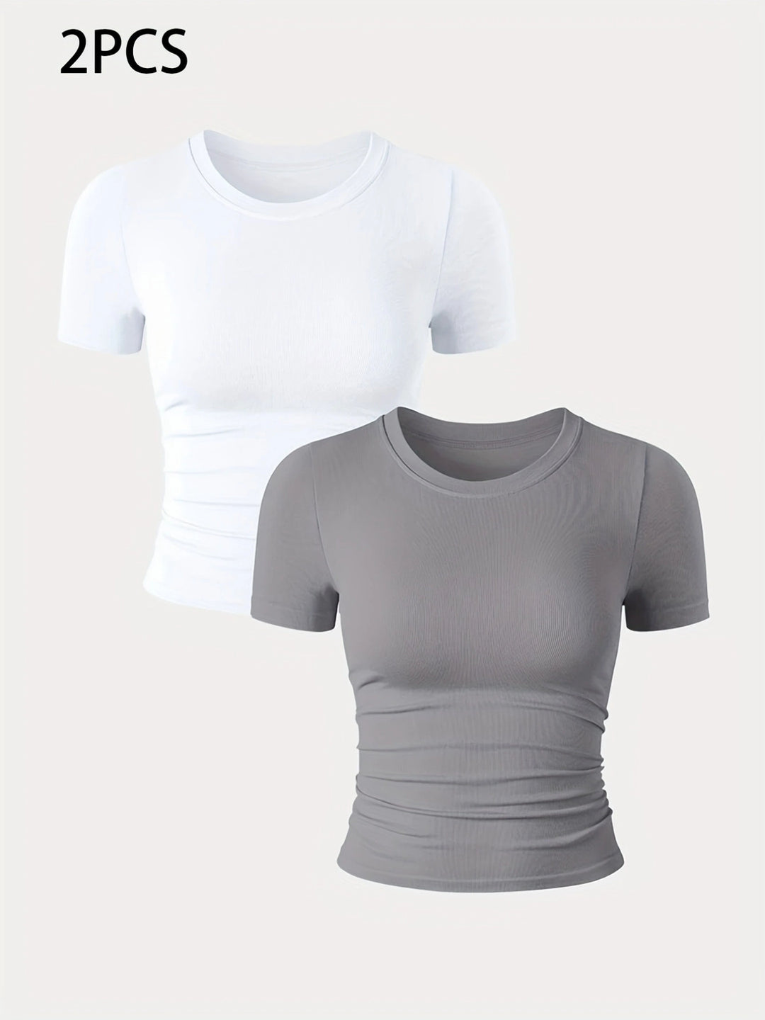 2 Packs Women's Seamless Workout Tops - Breathable Short Sleeve Athletic Shirts, Moisture Wicking Quick Dry Tees With Soft Stretch Fabric