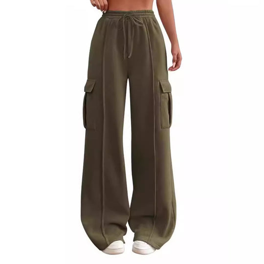 Women's Drawstring Elastic Waist Tooling Sweatpants Drawstring