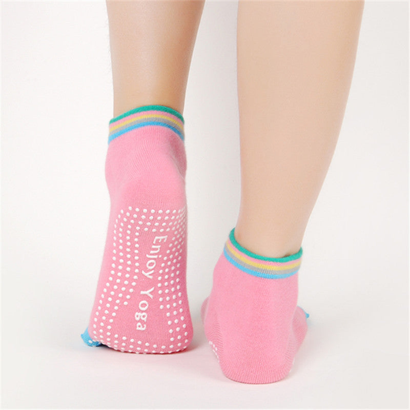 Ladies Non-Slip Cotton Yoga Socks With Heel