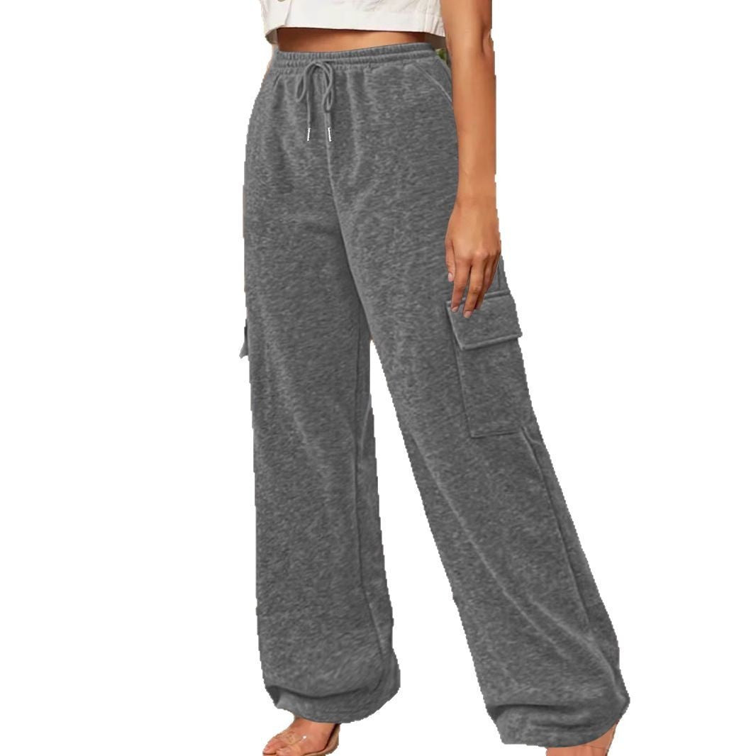 Loose Fashion Pocket Drawstring Women's Sweatpants