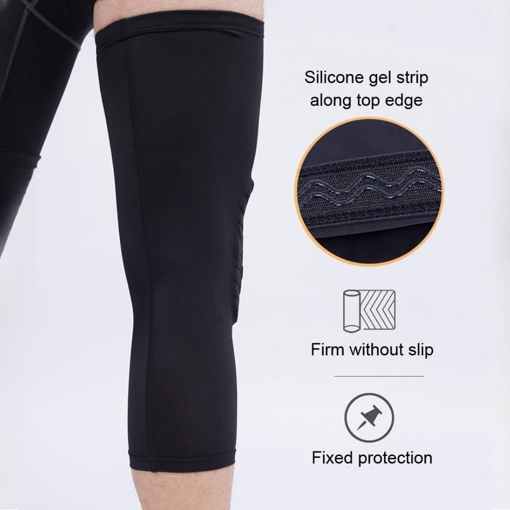 2 PC Compression Knee Pads Long Leg Sleeves Brace Knee Support Protection For Basketball, Football, Volleyball, Running, Cycling