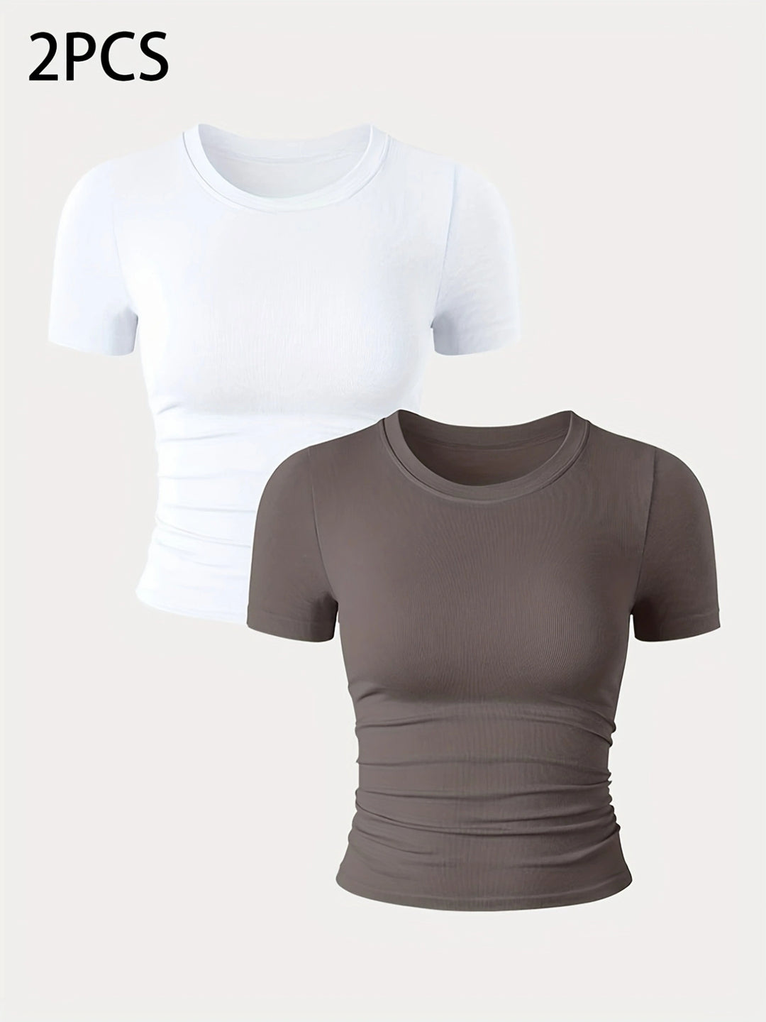 2 Packs Women's Seamless Workout Tops - Breathable Short Sleeve Athletic Shirts, Moisture Wicking Quick Dry Tees With Soft Stretch Fabric