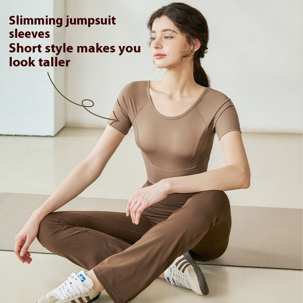 Yoga Clothes Women's Mesh Cross Back Short Sleeve Workout Top