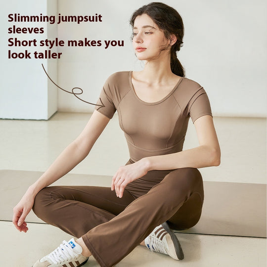 Yoga Clothes Women's Mesh Cross Back Short Sleeve Workout Top