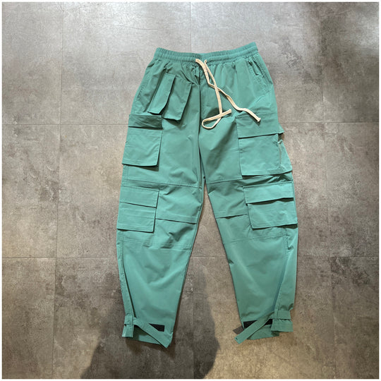 Japanese Style Workwear Quick-drying Multi-pocket Drawstring Jogger Pants