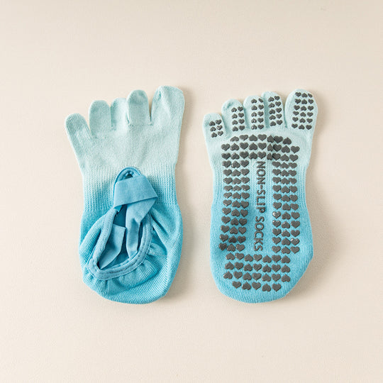 Hanging Dyed Yoga Socks Non-slip Women's Five Fingers