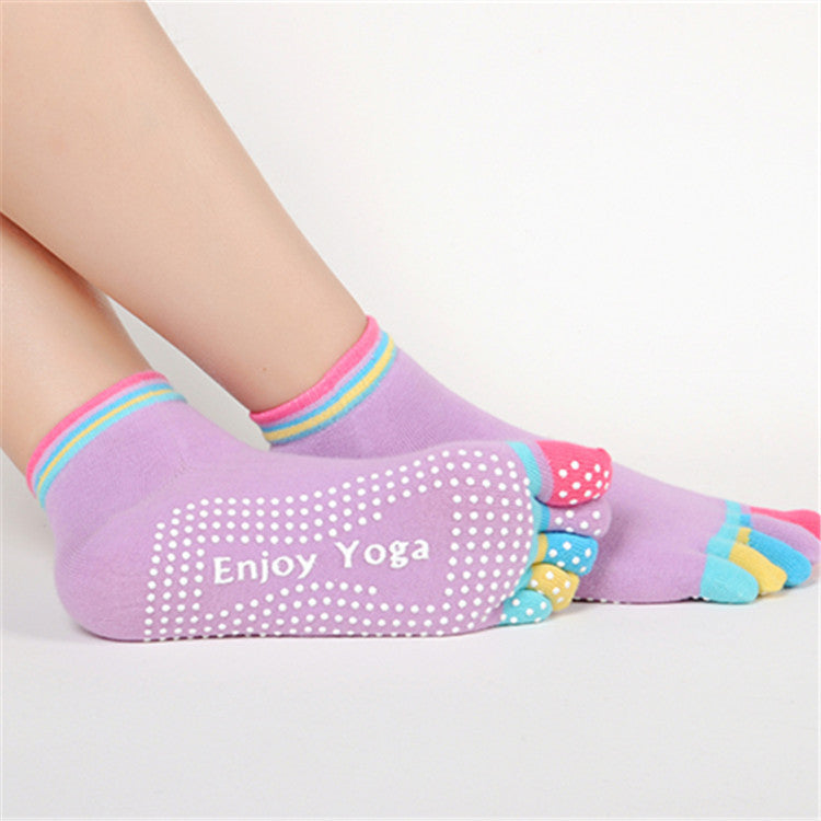 Ladies Non-Slip Cotton Yoga Socks With Heel