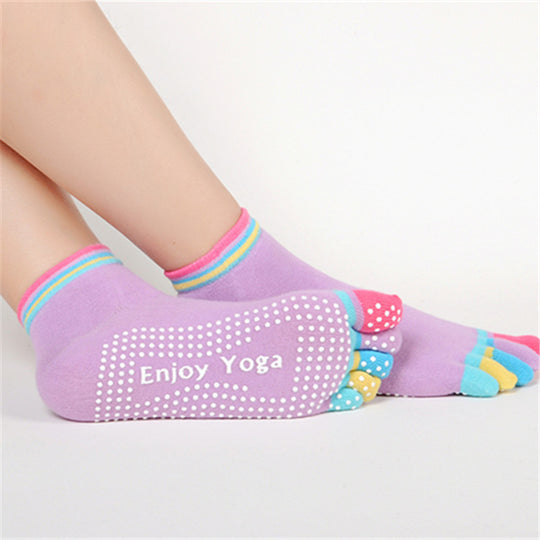 Ladies Non-Slip Cotton Yoga Socks With Heel