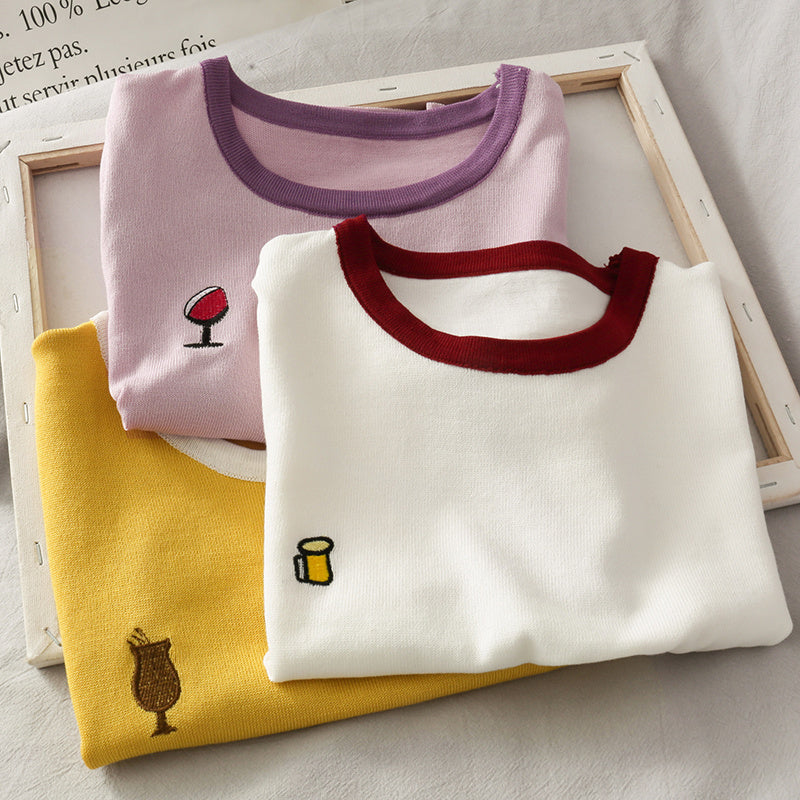 Women's Round Neck Tops Short-sleeved T-shirts