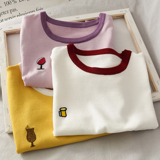 Women's Round Neck Tops Short-sleeved T-shirts